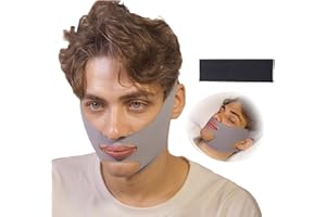 INCANDESCO Chin Strap for Sleeping, Anti Snoring Chin Strap, Premium Airflow Jaw Strap, Chin Strap for Men and Women, Snoring Solution Breathable and Reusable, Chin Strap with Adjustable Velcro (Gray)