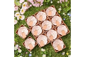 SiliFine 12 Pcs Wedding Favors for Guests Small Ceramic Bowl Bulk Gifts Set 3.3 Inch Floral Design Mini Dipping Sauce Dish with Card Box for Bridal Pooja Baby Shower Birthday Guest Gift (Pink)