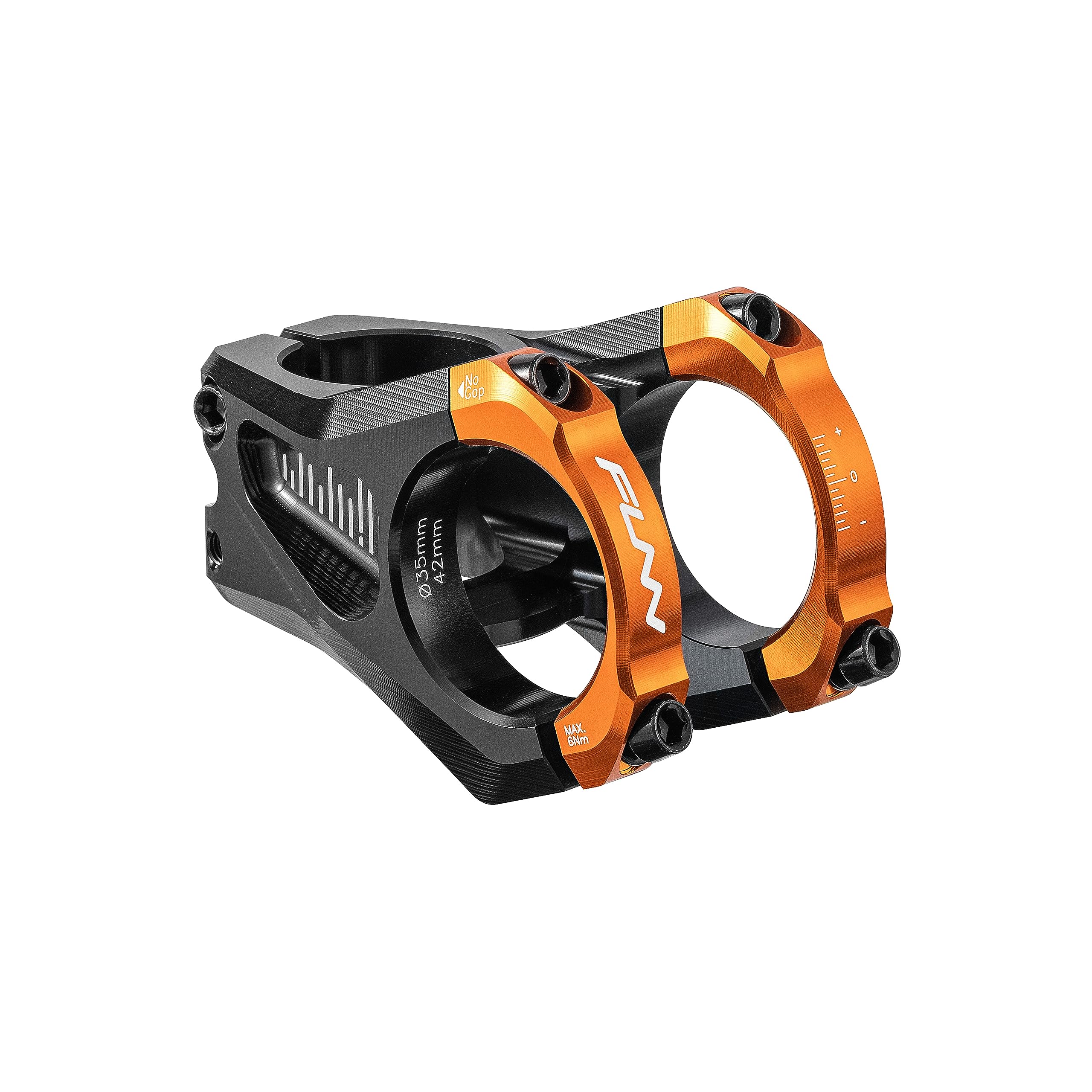 Funn Equalizer Bike Stem with Zero Rise- Length 42mm stem with 35mm Bar Clamp, 0 Degree Alloy Bike Stem for Mountain Bike and BMX Bike (Orange)