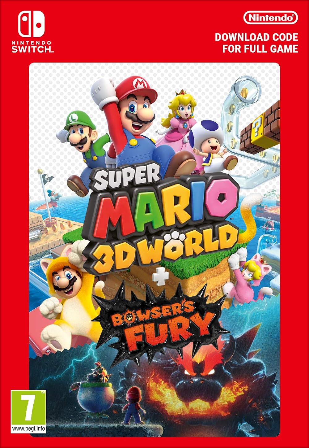 Nintendo Switch Super Mario 3D World + Bowser’s Fury Download Code | Brand New