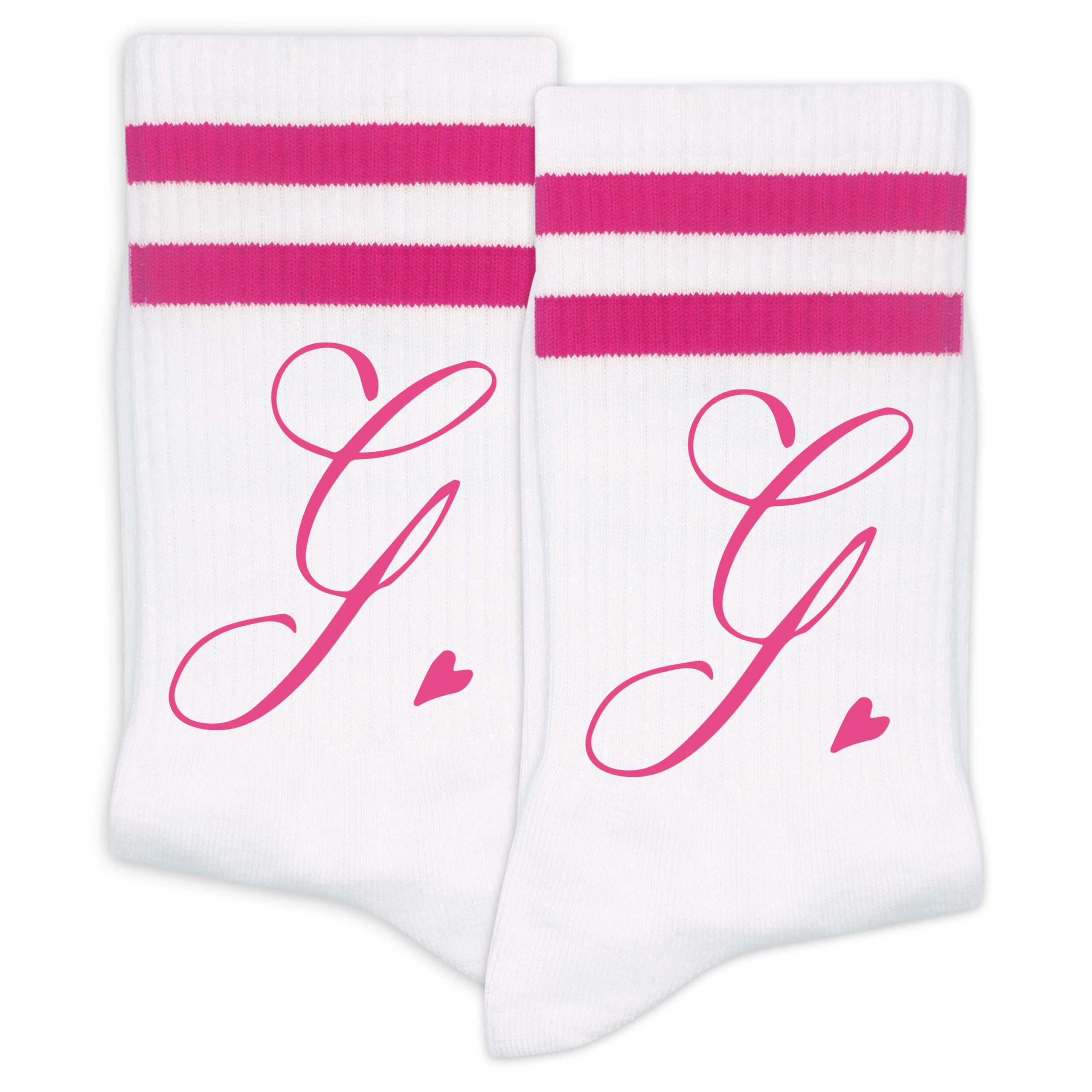 Photo 1 of 007 Women's Hot Pink Socks with 'G', Perfect for Ladies, Moms, Friends & Sisters - Birthday, Valentine's & Mother's Day Gifts