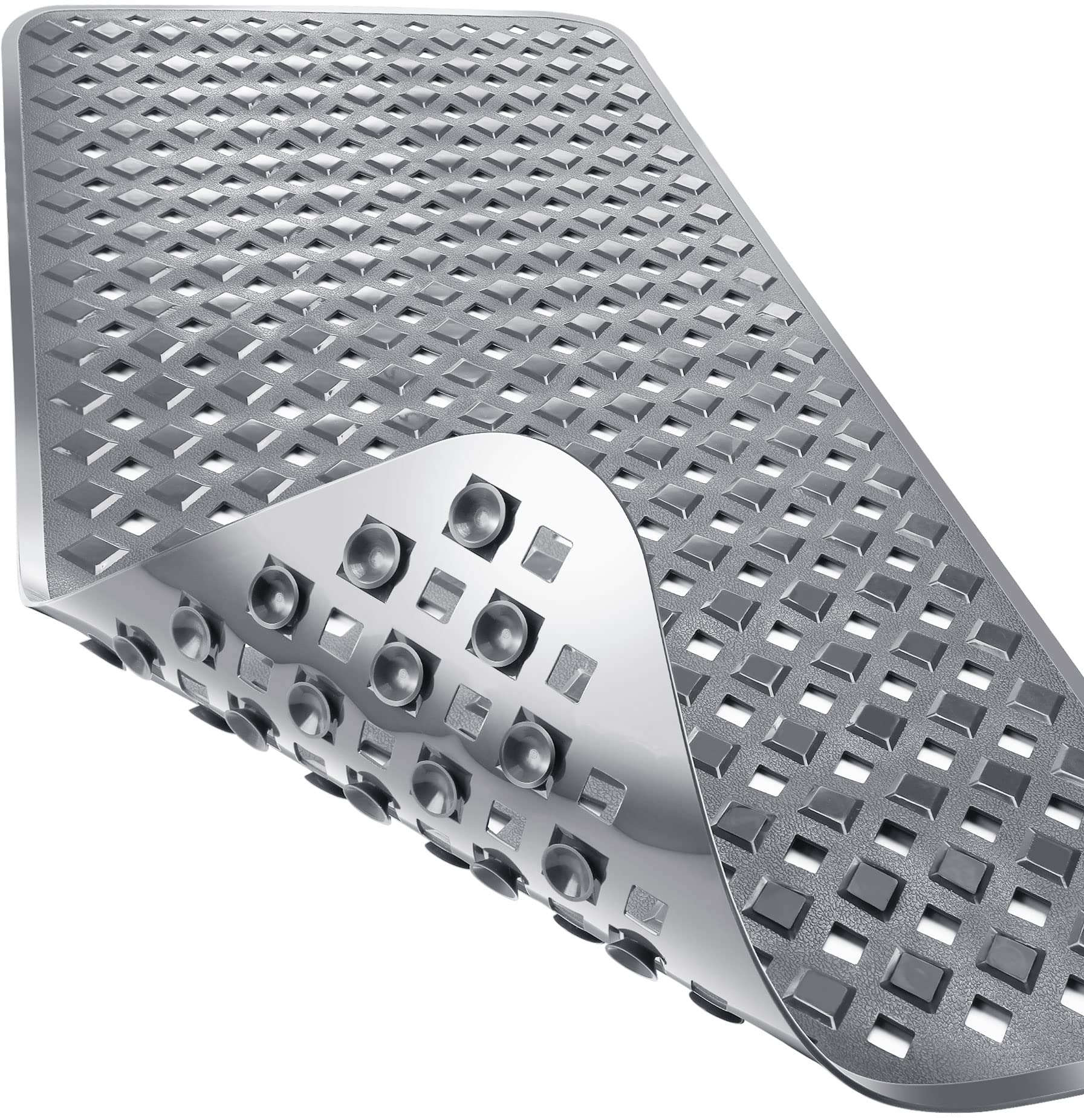 Yimobra Original Bathtub Mat Non Slip, Bath Mats for Tub, Shower Mat with Drain Holes Suction Cups, Machine Washable, BPA, Latex, Phthalate Free, 88 x 40 cm, Gray