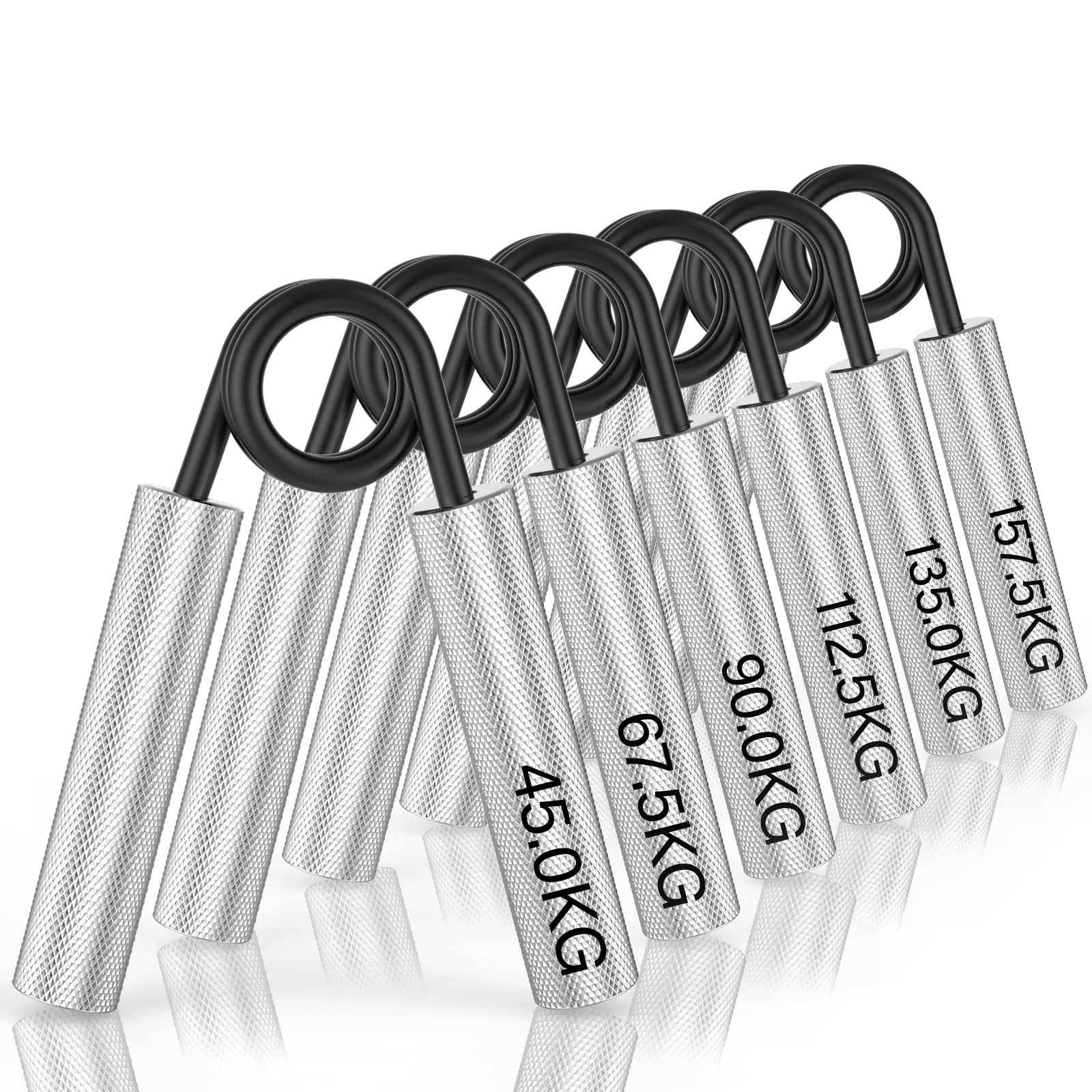 ZEAGUS Grip Strength Trainer 6 Pack,22.5KG-135KG Metal Hand Grip Strengthener,Non-Slip Heavy-Duty Forearm Exerciser,Hand Gripper for Muscle Building and Hand Rehabilitation Exercising