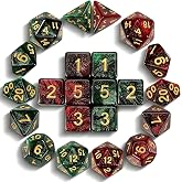 CiaraQ Polyhedral Dice Set &ndash; 2 Sets, 22pcs &ndash; DND Role Playing Dice | Acrylic RPG Dice for Dungeons and Dragons MTG Table Games, 2 Velvet Dice Bags, Multi-Color, 22pcs