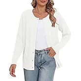 CZYINXIAN Women's Cable Knit Cardigan Sweater Casual Long Sleeve Open Front Button Down Fall Outerwear