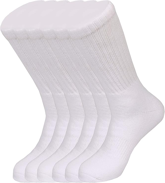 SOFTSOLE White Crew Sports Socks, Winter Thick Socks, Athletic Cotton