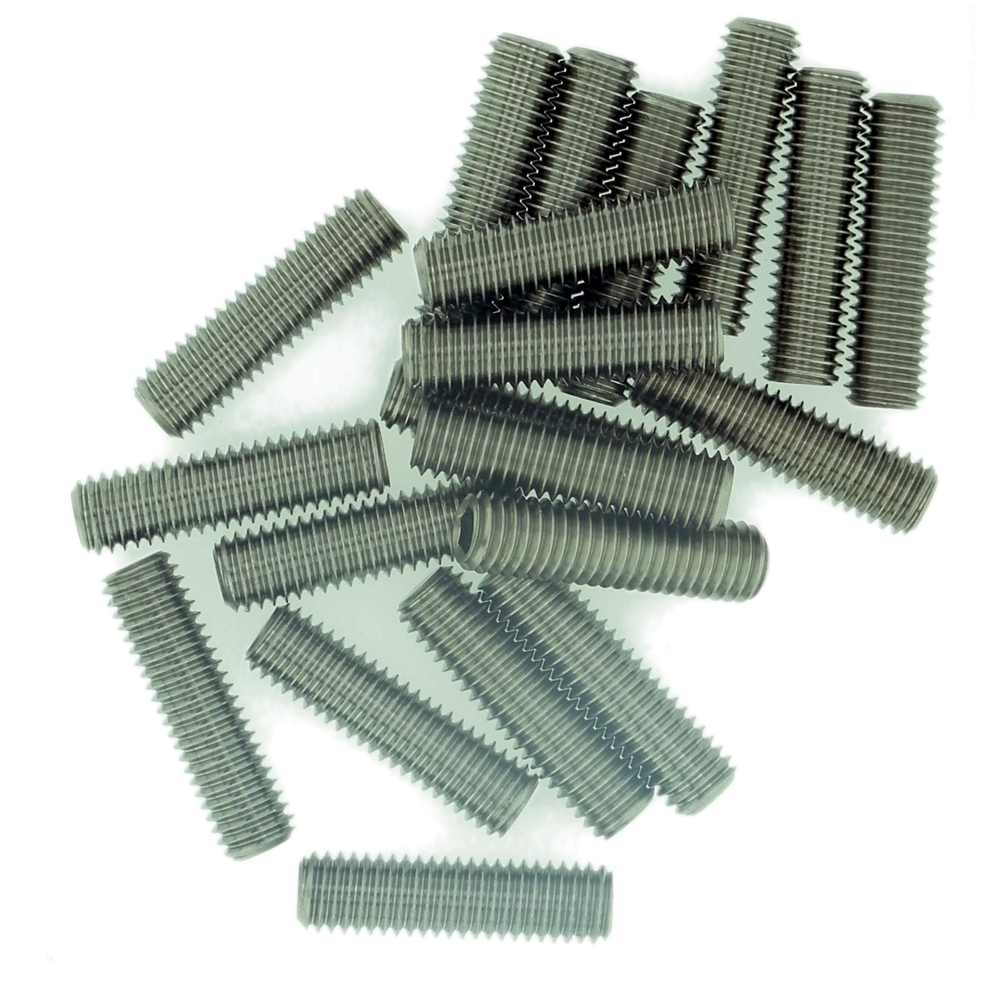 M5 (5mm x 25mm) Hex Socket Grub Screw (Flat Point) - Stainless Steel (A2) (Pack of 20)