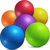 PlayBolt 5&rdquo; Playground Balls for Toddlers &amp; Kids Dodgeball - (6 Pack) | Inflatable Rubber Dodgeball Balls w/Pump for Kickball, Four Square, Gym, Backyard, Recess, Sports, Preschool &amp; Kindergarten