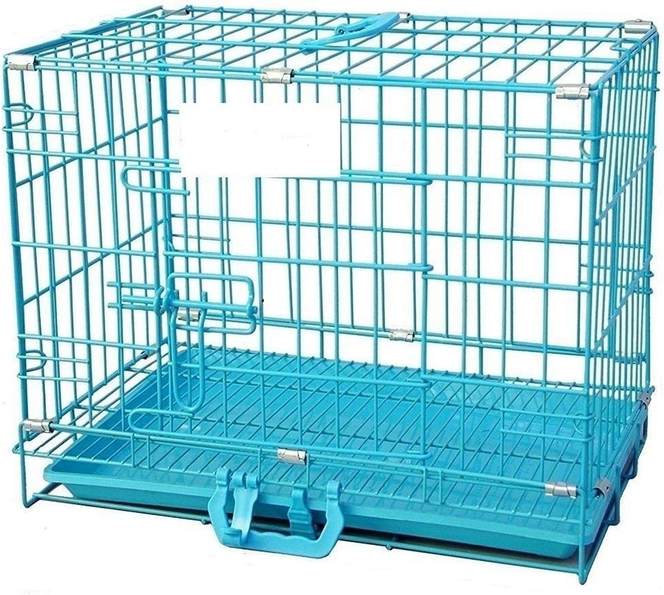 Pet Needs Metal Fold-able Cage/Crate with Plastic Removable Tray for Pets (X Small -18 inch- (L 43cm X W 30cm X H 35cm))