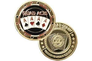 Poker Guard Weights for Poker Poker Card Protector Poker Chips Coin with Plastic Case, Las Vegas Edition, 1.6 inch Gold-Tone 