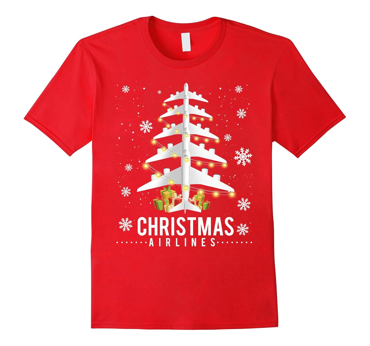 Airplane Christmas Tree T-shirt Airlines Xmas Decorations-ANZ