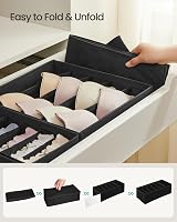 SONGMICS Set of 8 Underwear Drawer Organisers, Foldable, Ink Black RUS008B01 view 5