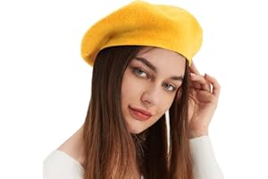 VOILIPEX Wool Beret Hat French Beret Cap Winter Artist Painter Hat Solid Color for Women