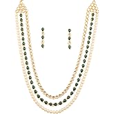 Touchstone "Contemporary Kundan Collection Indian Bollywood Long Designer Jewelry Necklace Set in Gold Or White Tone for Women.