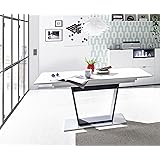 Design Esstisch MEGA weiß high gloss 160-220cm verstellbarer