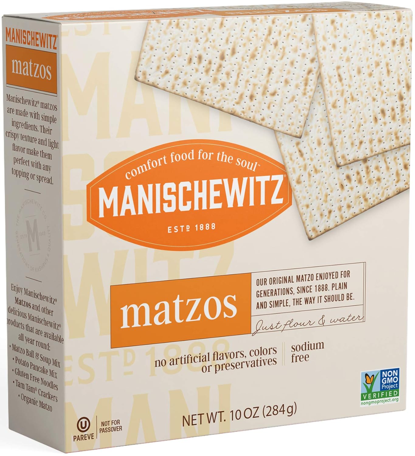 Manischewitz unsalted matzo, 10 oz (Single)