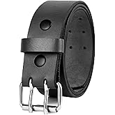 PBF Leather Belts for Men Heavy Duty 1.75 Inch Wide Double Prong, Casual, Full Grain Leather Belt Comfortable Cowhide Belt