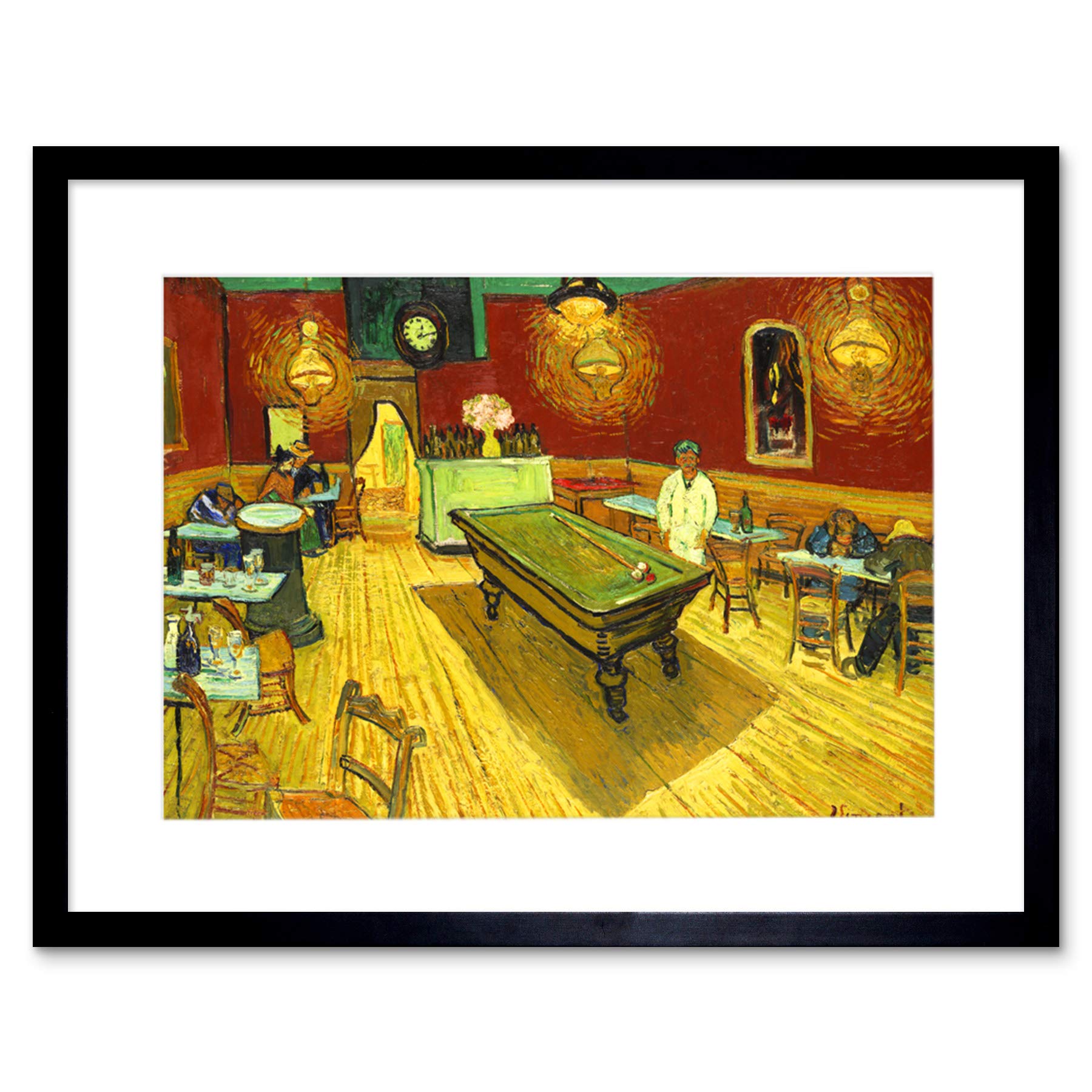 Wee Blue Coo Van Gogh Night Cafe Artwork Framed Wall Art Print 12X16 Inch