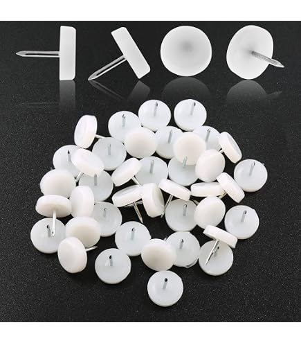 40 Protectores De Fieltro Con Clavo Para Muebles De 22 Mm, Con Caja De Plástico, Para Sillas, Mesas Y Patas De Madera