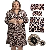 SUFEINI Maternity Robe and Matching Swaddle Blanket Set, Plus Size Women Postpartum Robes Sleepwear New Mommy Gift