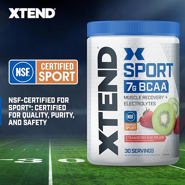 XTEND SPORT BCAA POWDER STRAWBERRY KIWI SPLASH – ELECTROLYTE POWDER FOR RECOVERY & HYDRATION WITH AMINO ACIDS – 30 SERVINGS