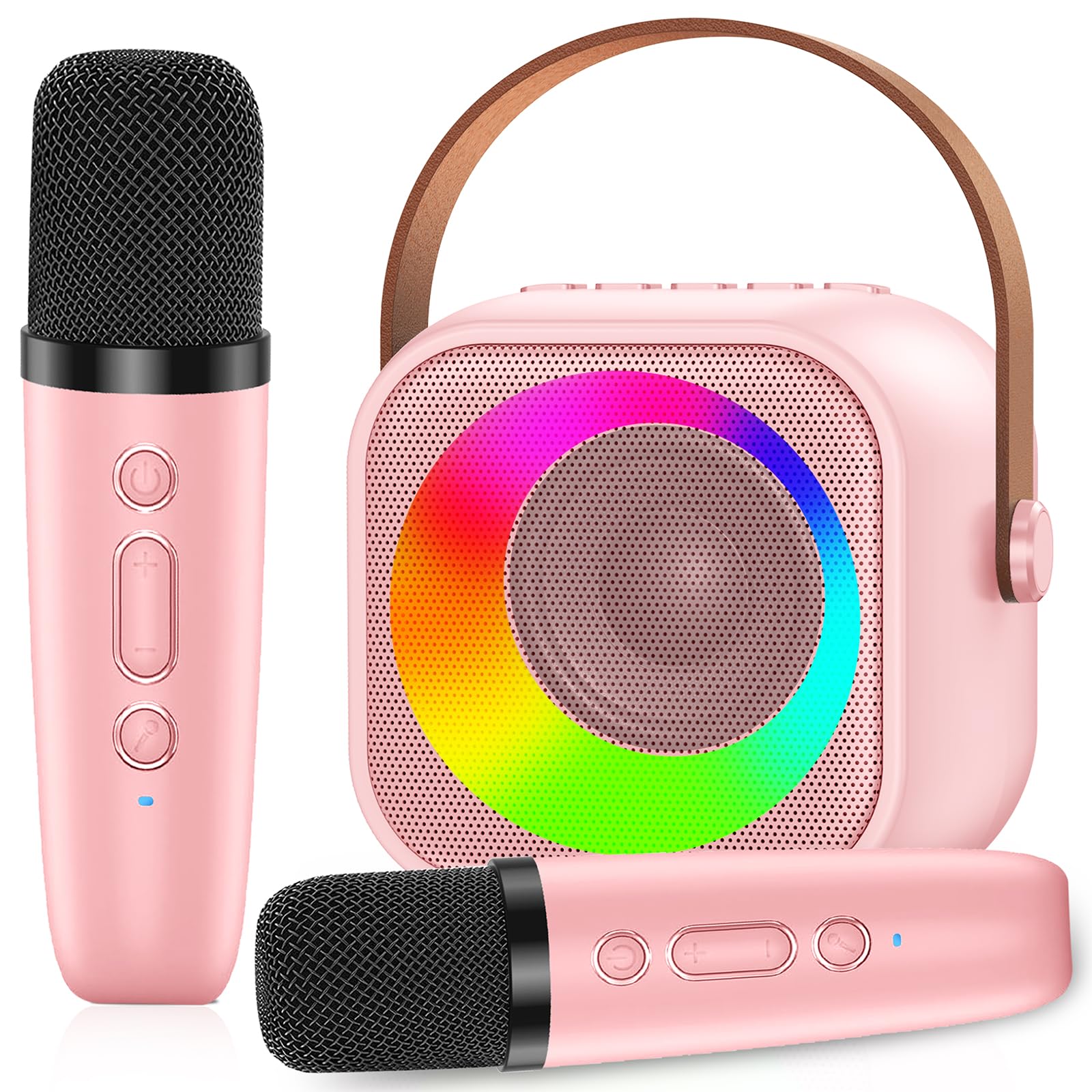 MicQutr Kids Karaoke Microphone | Bluetooth Wireless, Voice Changer, LED Lights, Ideal for 3+ Year Old Girls