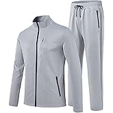 MoFiz Men's Tracksuits Set Long Sleeve Causal Full Zip Running Sports Sweatsuit For Men 2 Piece Outfits