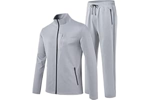 MoFiz Men's Tracksuits Set Long Sleeve Causal Full Zip Running Sports Sweatsuit For Men 2 Piece Outfits