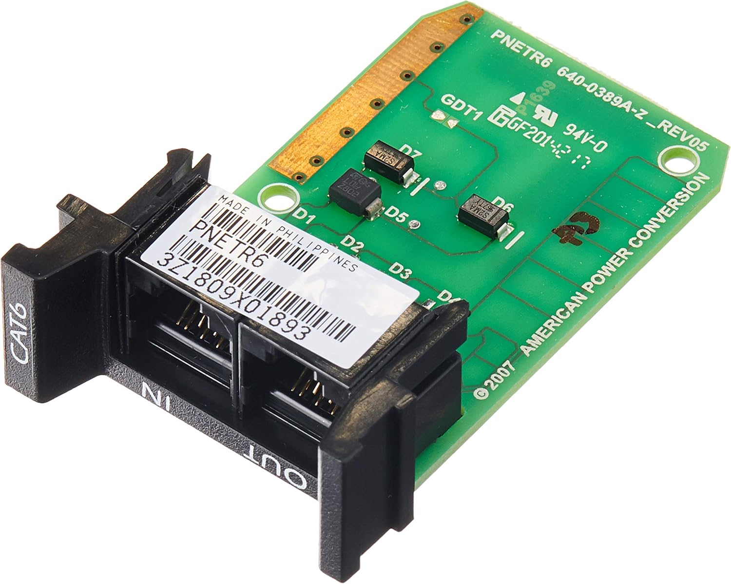 APC PNETR6 1U Cat6 Or Cat5/5E Network Line Surge Protection Module W/ Prm4 Or Prm24 Chassis