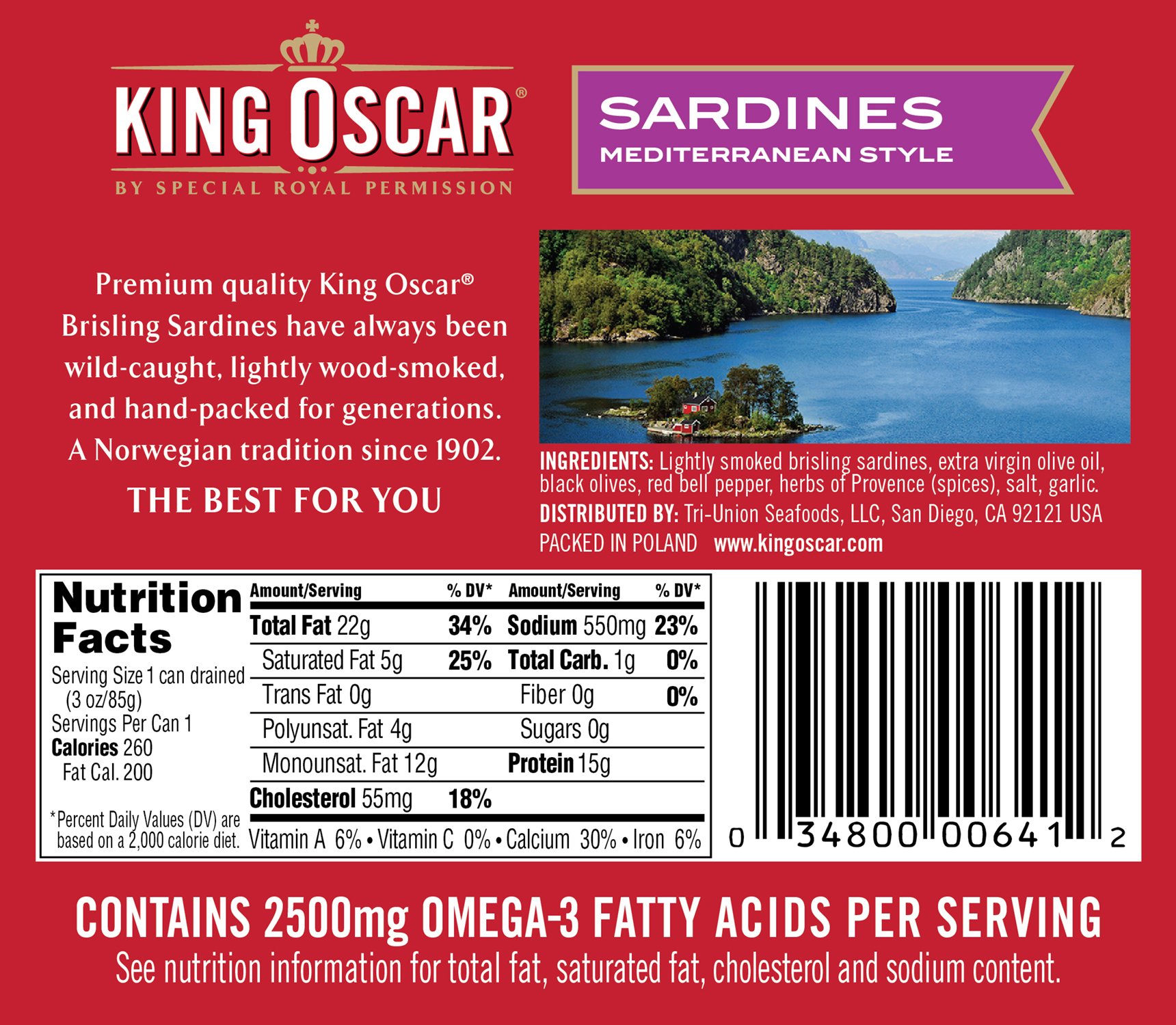 King Oscar Sardines in Extra Virgin Olive Oil Mediterranean Sardines, 3