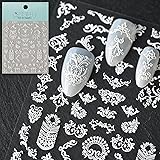 CESTSIREN Whtie Nail Stickers, Vintage Totem Nail