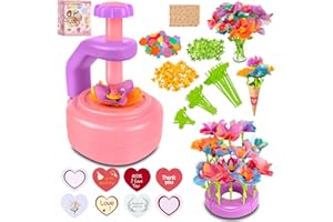 Cretargio Fabric Flower Bouquets Toys - DIY Flower Making Kit for Kids | Arts & Crafts for 4 5 6 7 8 Year Toddler Girl | STEM Educational Toy Preschool Gifts