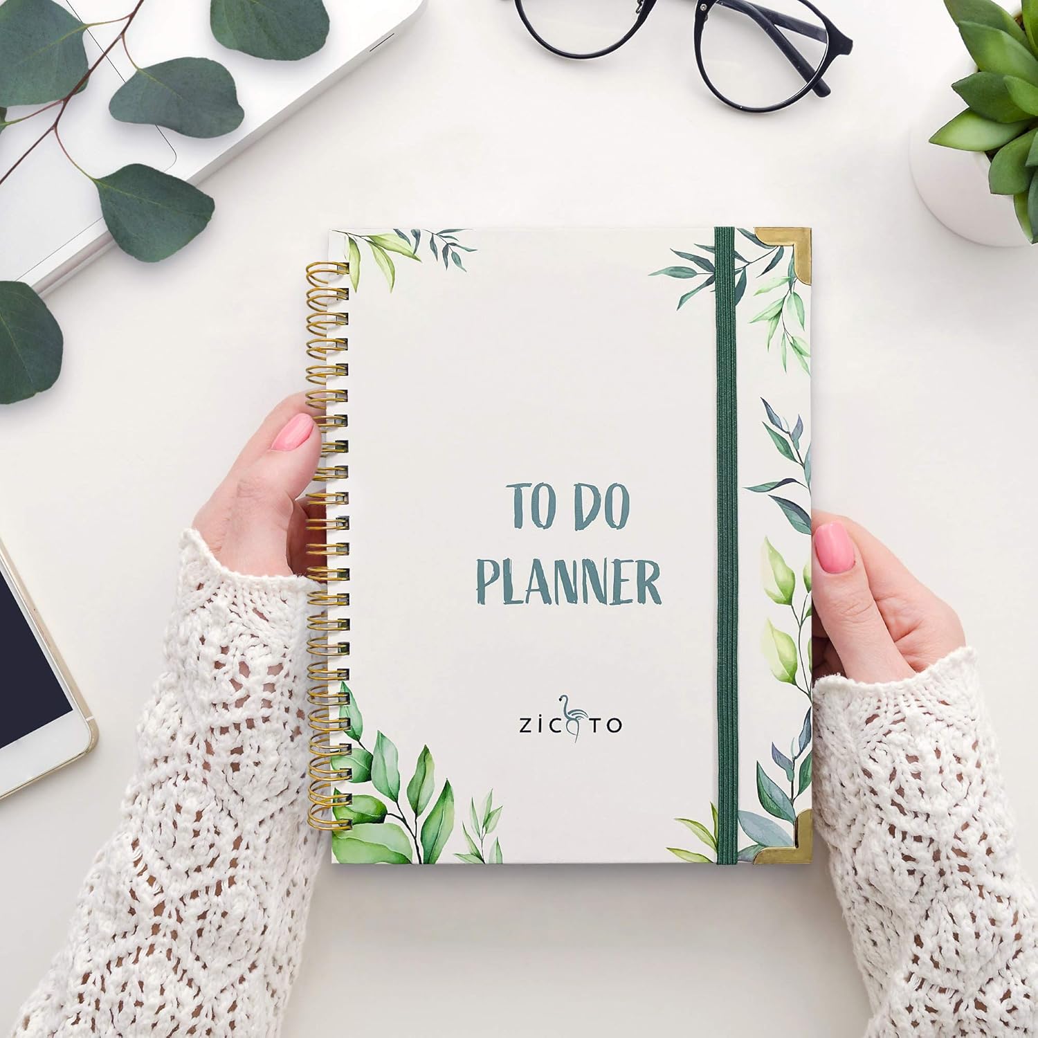 Simplified Greenery To Do List Notebook - Beautiful Daily Planner Easily Organizes Your Daily Tasks And Boosts Productivity - The Perfect Journal And Undated Office Supplies Notepad For Women : Office Products