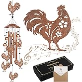 YHmall Chicken Wind Chimes for Outside, 35" Chicken Gifts for Women Mom Men Dad Grandma Grandpa, Rooster Decor Windchimes Outdoors for Patio Home Garden Decorations