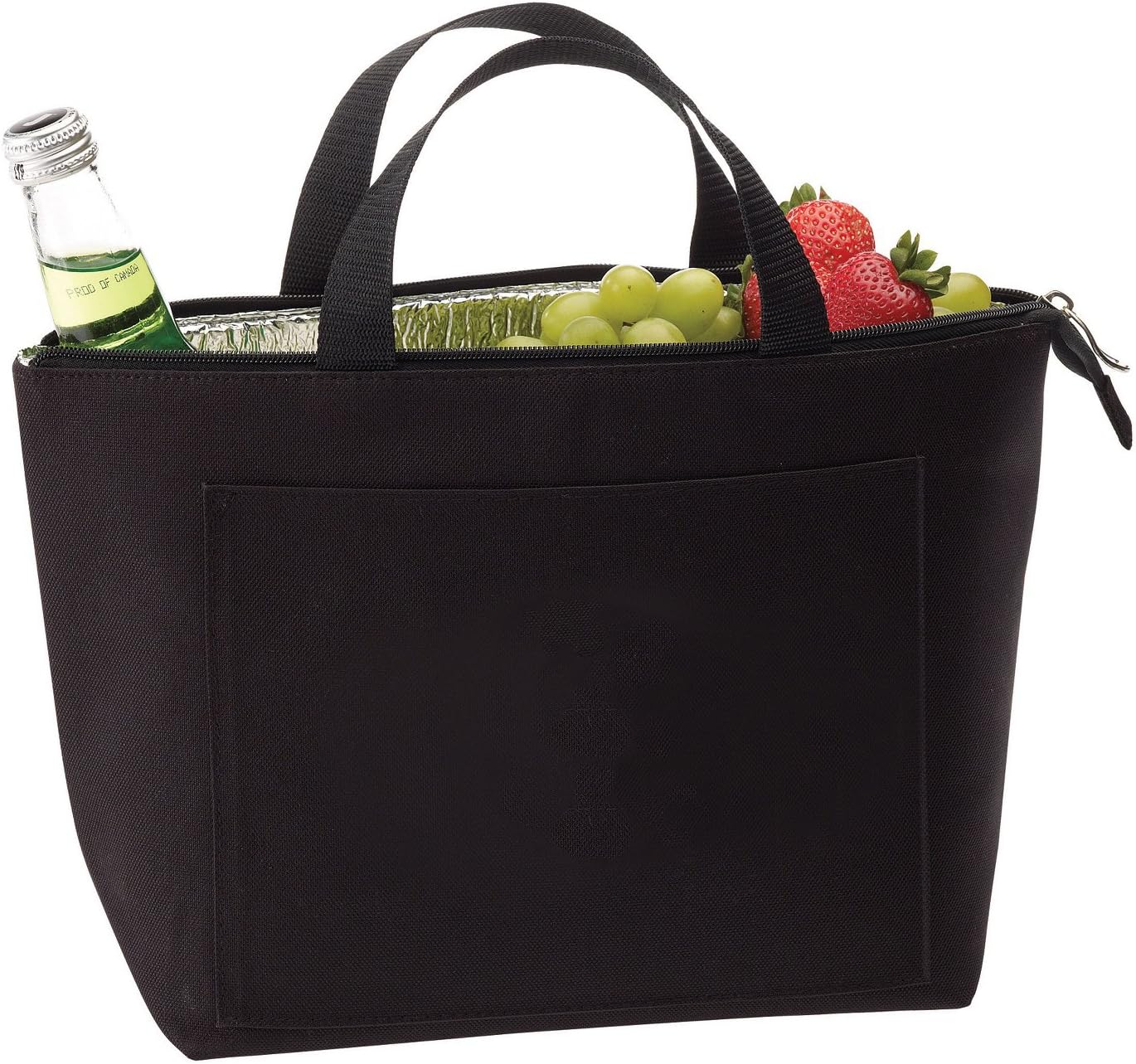 Black Thermal Lined Lunch Tote Bag