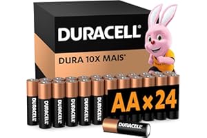 Duracell Pilhas Alcalinas AA Pequena Pack 24 Unidades – Dura até 10x Mais – Ideal para Controle de Videogame e Brinquedos