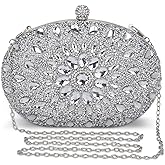 UBORSE Clutch Bag Women Shoulder Bag Small Crystal Bag Elegant Rhinestone Clutch Evening Purse for Wedding Cocktail Party