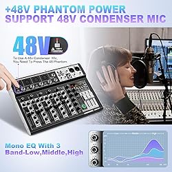 6 Channel Audio Interface Sound Board Mixing