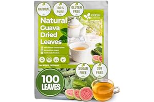 FreshDrinkUS, Premium 100+ Natural Guava Leaves, Whole Dried Leaves, 100% Pure from Guava Leaves, Natural Guava Loose Leaf Herbal Tea, No Additives, No Caffeine, Vegan