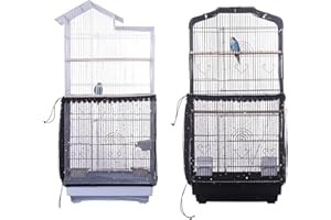 Perfitel Universal Birdcage Cover Seed Catcher Parrot Birdcage Nylon Mesh Guard Netting with lace (Not Included Birdcage ，1 P