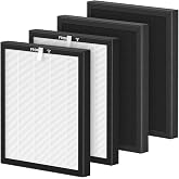 ZX001 Replacement Filters Compatible with ZX001 Air Purifi-er | 3-IN-1 HEPA Air Filter and Activated Carbon Filter for Dust Pollen Pet Hair &amp; Odors Smoke, 4 Pack