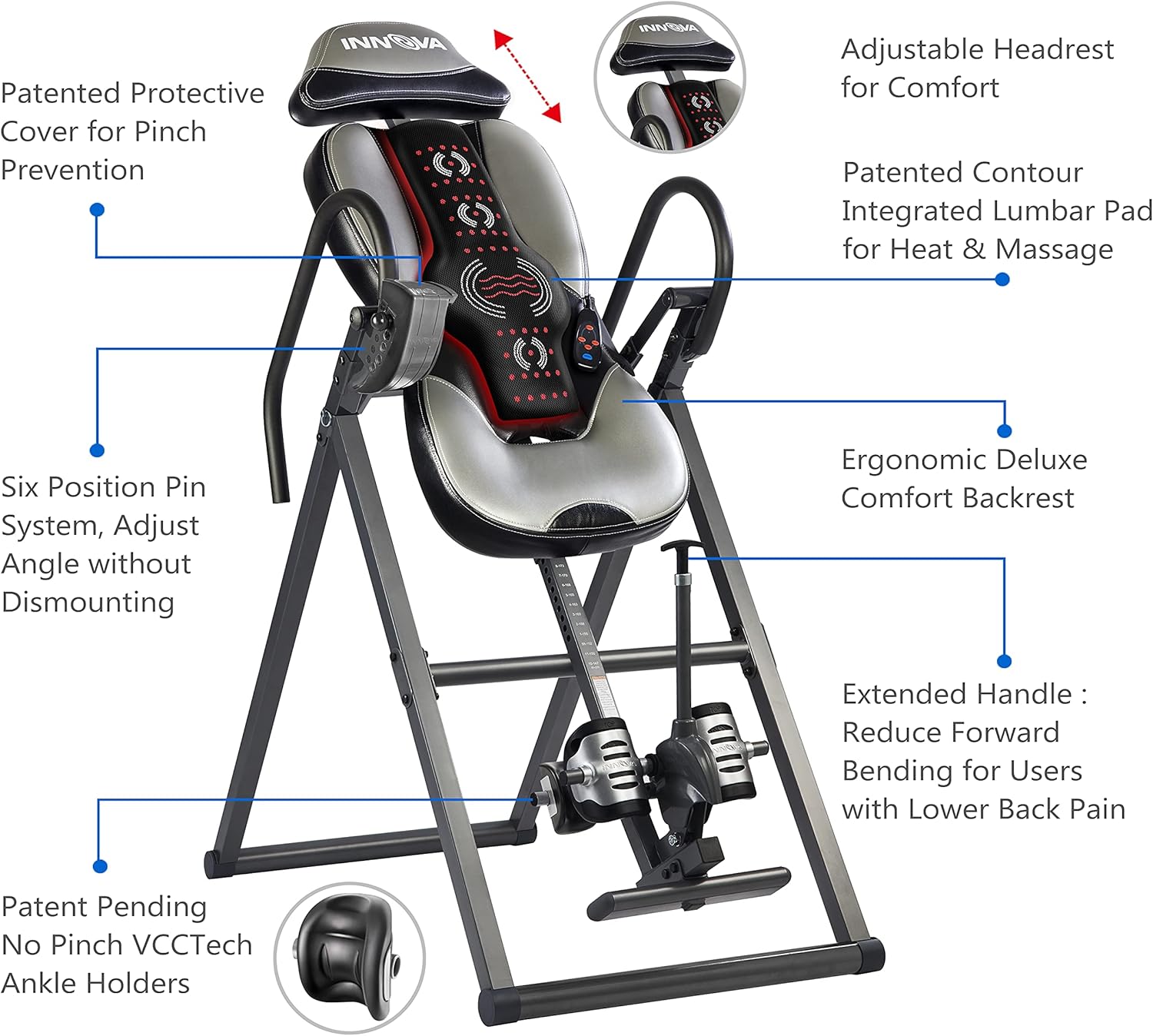 Innova ITM5900 Advanced Heat and Massage Inversion Table : Sports & Outdoors