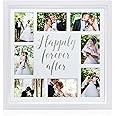 Pearhead Happily Forever After Wedding Collage Picture Frame, Wedding Gifts, Newlyweds, White