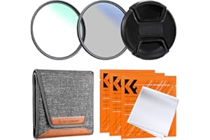 K&F CONCEPT 67mm UV + CPL +Lens Cap + 3 Cleaning Cloths, Filter Set Ultraviolet Polarizing Cover Kit with Lens Filter Pouch (