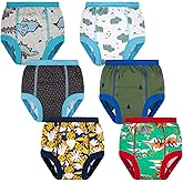 BIG ELEPHANT 6-Pack Potty Training Pants – 100% Cotton Absorbent Toddler Underwear for Boys and Girls (12M-10Y)