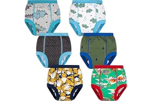 BIG ELEPHANT 6-Pack Potty Training Pants – 100% Cotton Absorbent Toddler Underwear for Boys and Girls (12M-10Y)