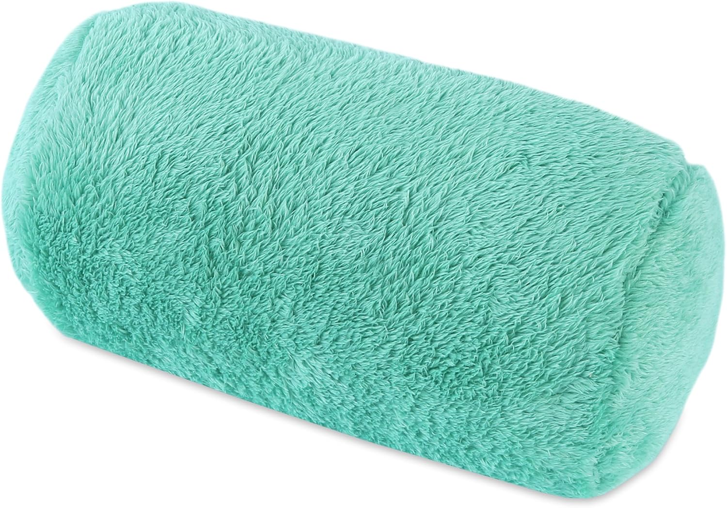 Berkshire Blanket Extra-Fluffy Plush Neckroll Removable Easy to Wash Cover Throw Pillow, Pacific Blue