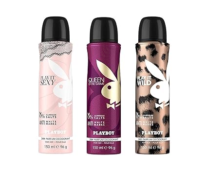Playboy Queen + Sexy + Wild Deo Combo Set - Pack of 3 Womens