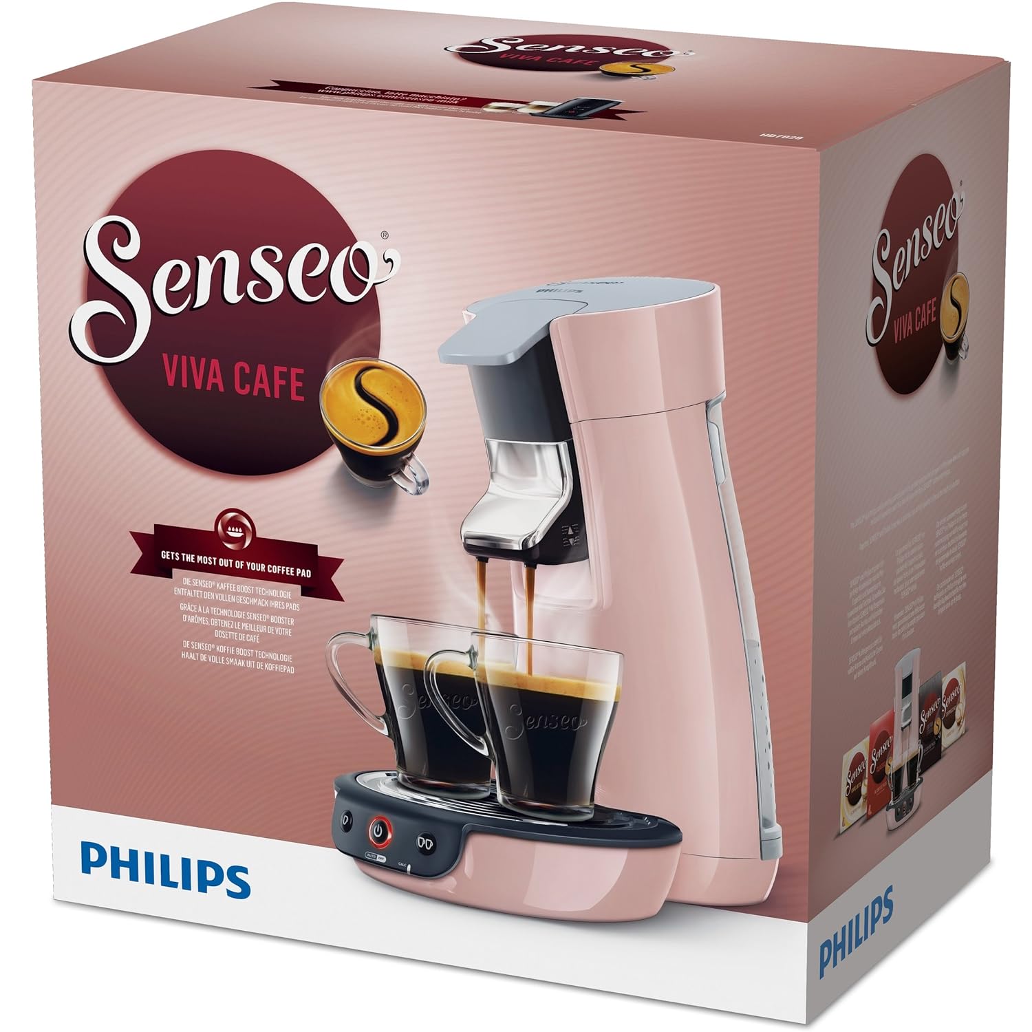 Senseo Viva Cafe HD7829/30 Pod coffee machine 0.9L 6cups Pink coffee maker  - coffee makers (freestanding, Pod coffee machine, Senseo, Coffee pod, ...