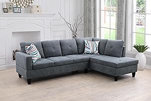 FUOROLA Manten L Shape Sectional Sofa for Living Room, Apartment, Game Room, Guest Room and Office